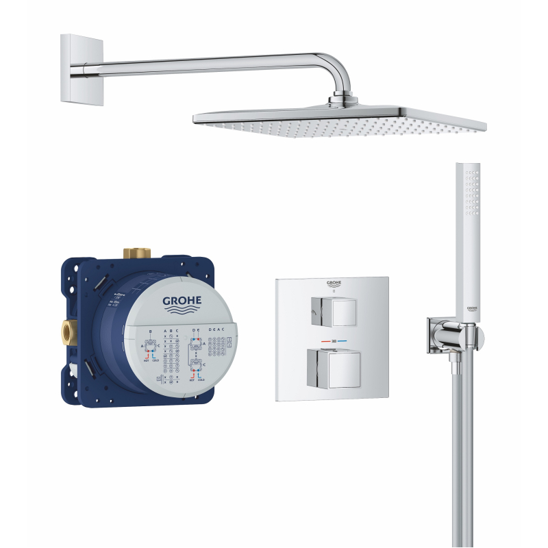 Grohtherm Душова система з термостатом прихованого монтажу з Rainshower Mono 310 Cube, хром фото 1