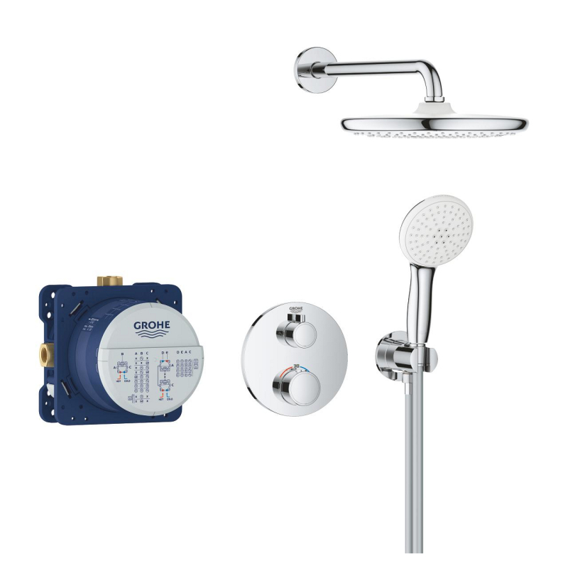 Grohtherm Tempesta 250 Душова система скрытого монтаж з термостатом, хром фото 2