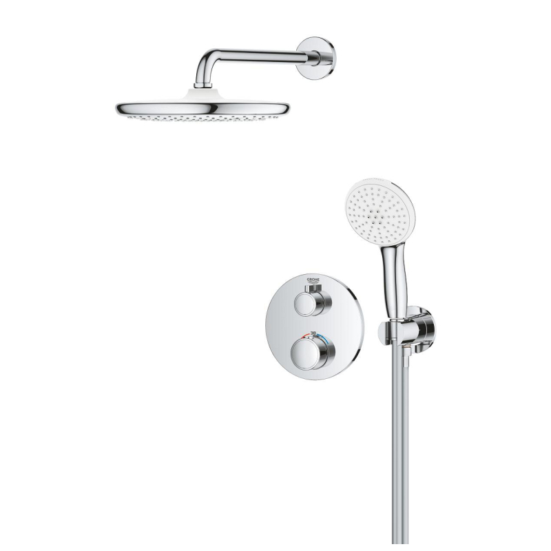 Grohtherm Tempesta 250 Душова система скрытого монтаж з термостатом, хром фото 3