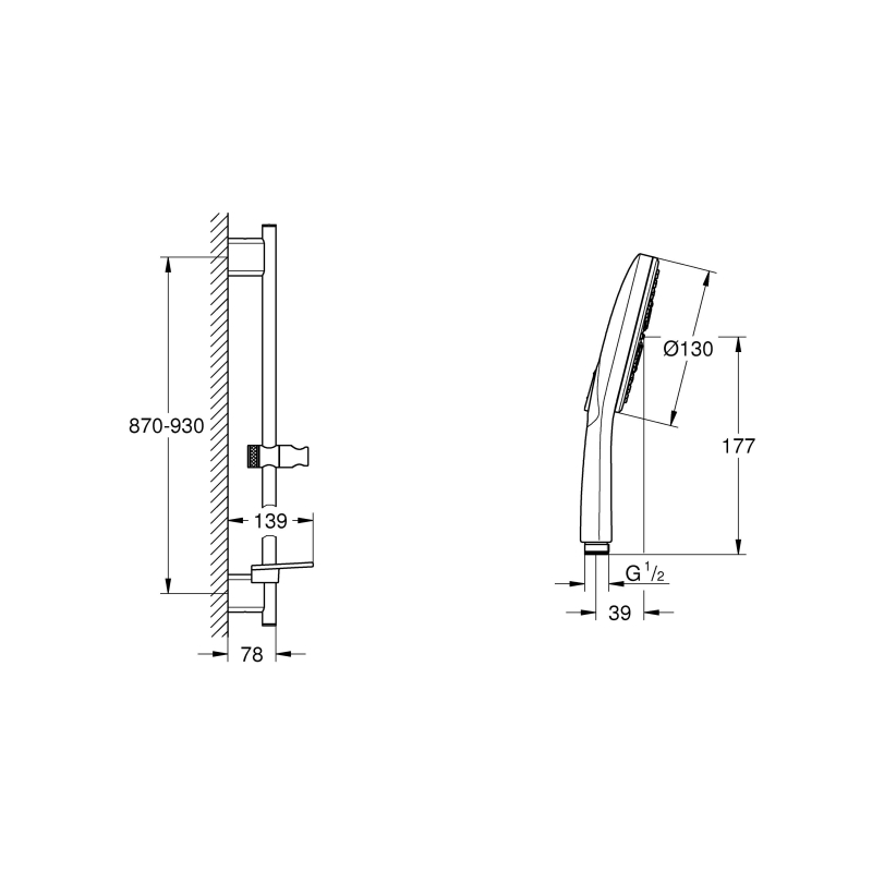 Rainshower Smartactive 130 Душевой гарнитур, 3 режима струи (22725KF5) фото 10