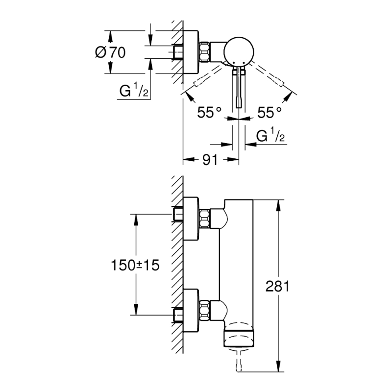 Одноважільний змішувач для душу Grohe Essence, хром (25252001) фото 2