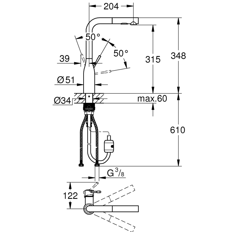 Змішувач для мийки Grohe Essence, розово-золотистий (30270DA0) фото 4