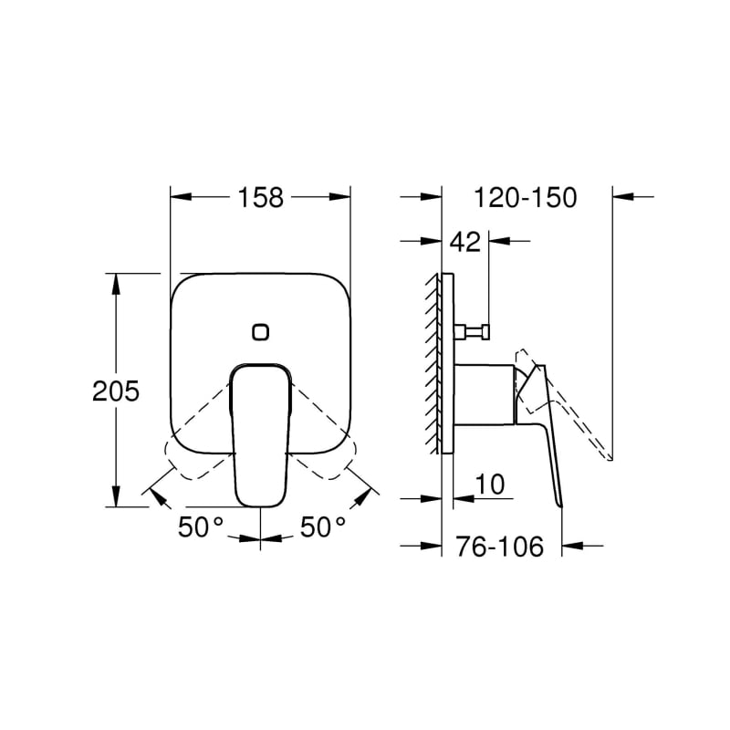 Смеситель однорычажный Grohe Cubeo с переключателем на 2 положения, хром (1017780000) фото 5