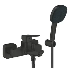 Смеситель однорычажный для ванны Grohe Cubeo + душевой набор, черный (1018142430)