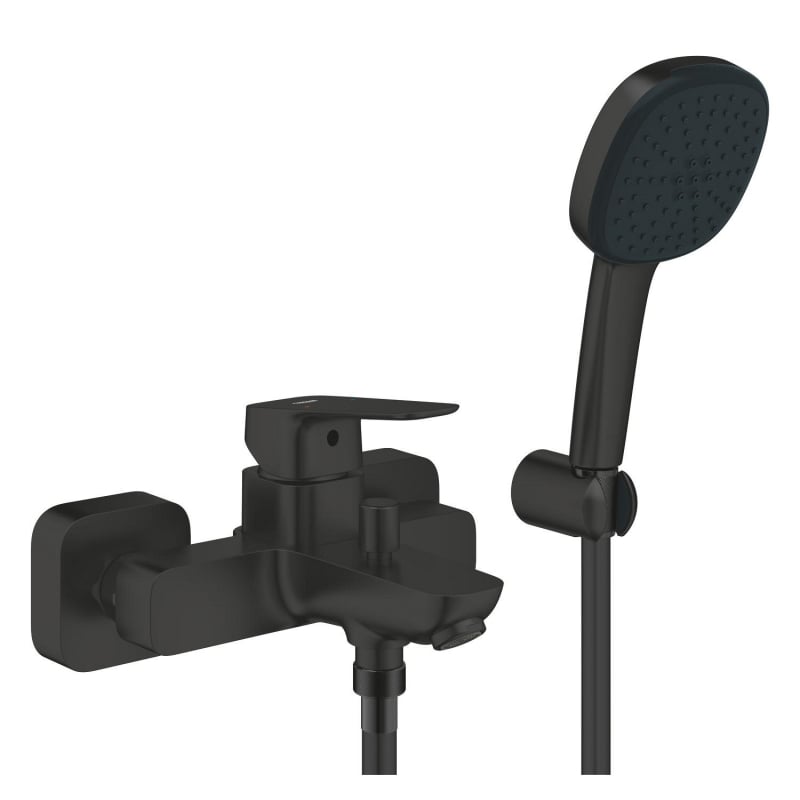 Смеситель однорычажный для ванны Grohe Cubeo + душевой набор, черный (1018142430) фото 1