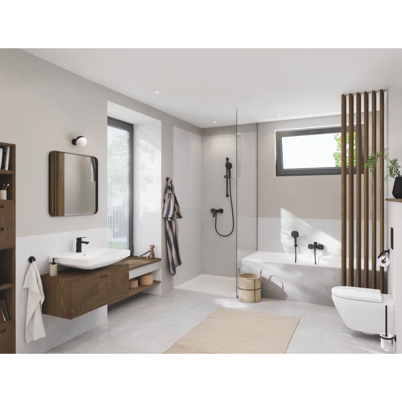 Смеситель однорычажный для ванны Grohe Cubeo + душевой набор, черный (1018142430) фото 15