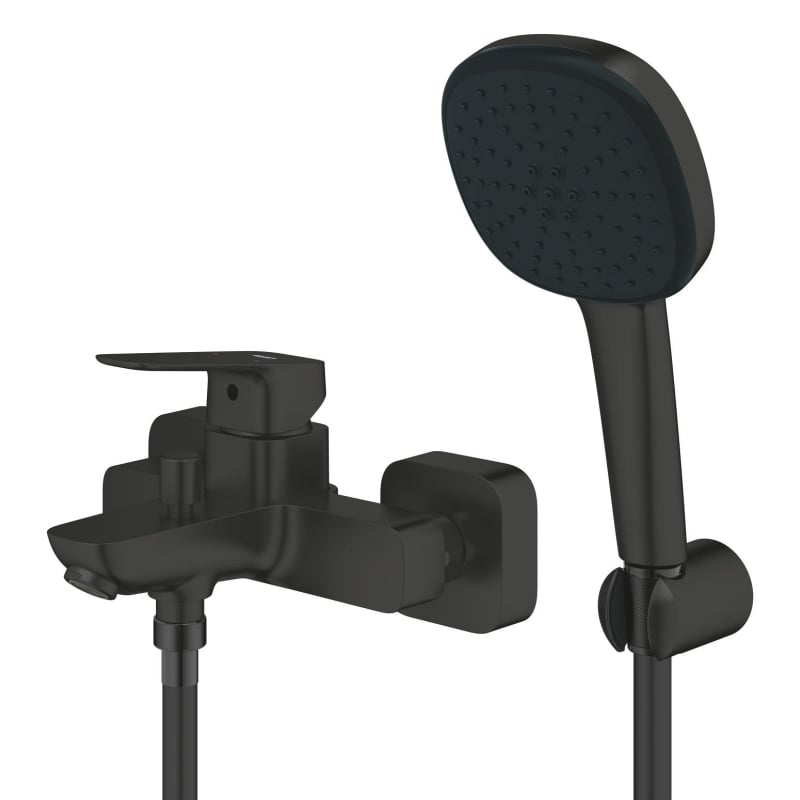 Смеситель однорычажный для ванны Grohe Cubeo + душевой набор, черный (1018142430) фото 2