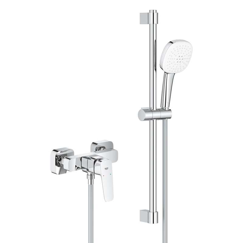 Смеситель однорычажный для душа Grohe Cubeo с душевым гарнитуром, хром (1018250000) фото 1