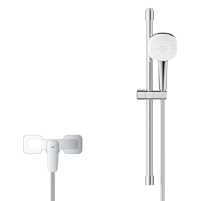 Смеситель однорычажный для душа Grohe Cubeo с душевым гарнитуром, хром (1018250000) фото 2