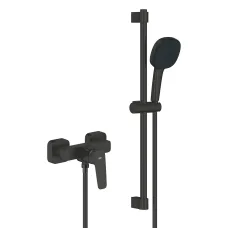 Смеситель однорычажный для душа Grohe Cubeo с душевым гарнитуром, черный (1018252430)