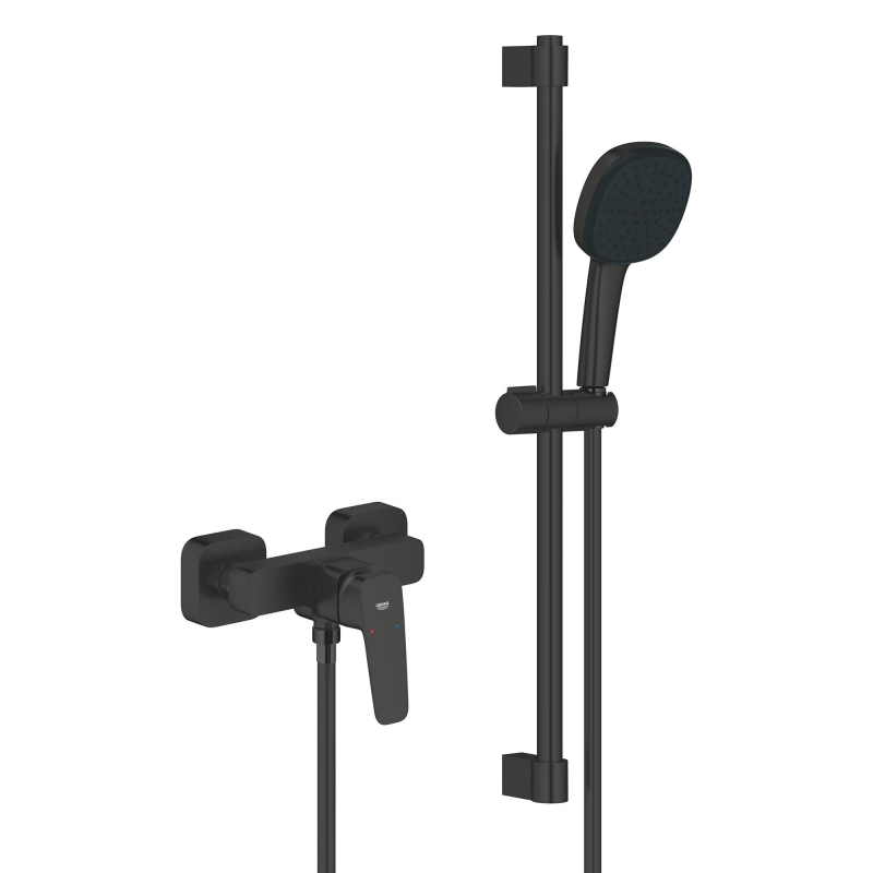 Смеситель однорычажный для душа Grohe Cubeo с душевым гарнитуром, черный (1018252430) фото 1
