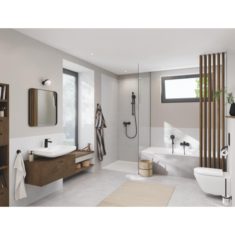 Смеситель однорычажный для душа Grohe Cubeo с душевым гарнитуром, черный (1018252430) фото 11