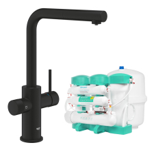Смеситель с фильтром обратного осмоса Grohe Blue Pure Minta Ecosoft P'URE AQUACALCIUM Mint, черный (MO67530590KF)