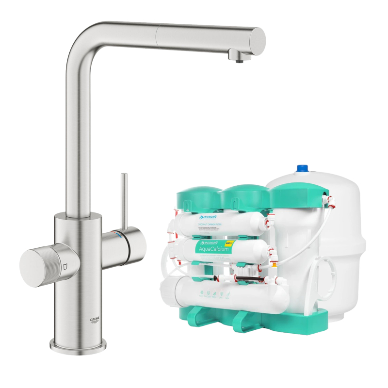 Змішувач з фільтром зворотного осмосу Grohe Blue Pure Minta Ecosoft P’URE AQUACALCIUM Mint, сталь (MO67530601DC) фото 1