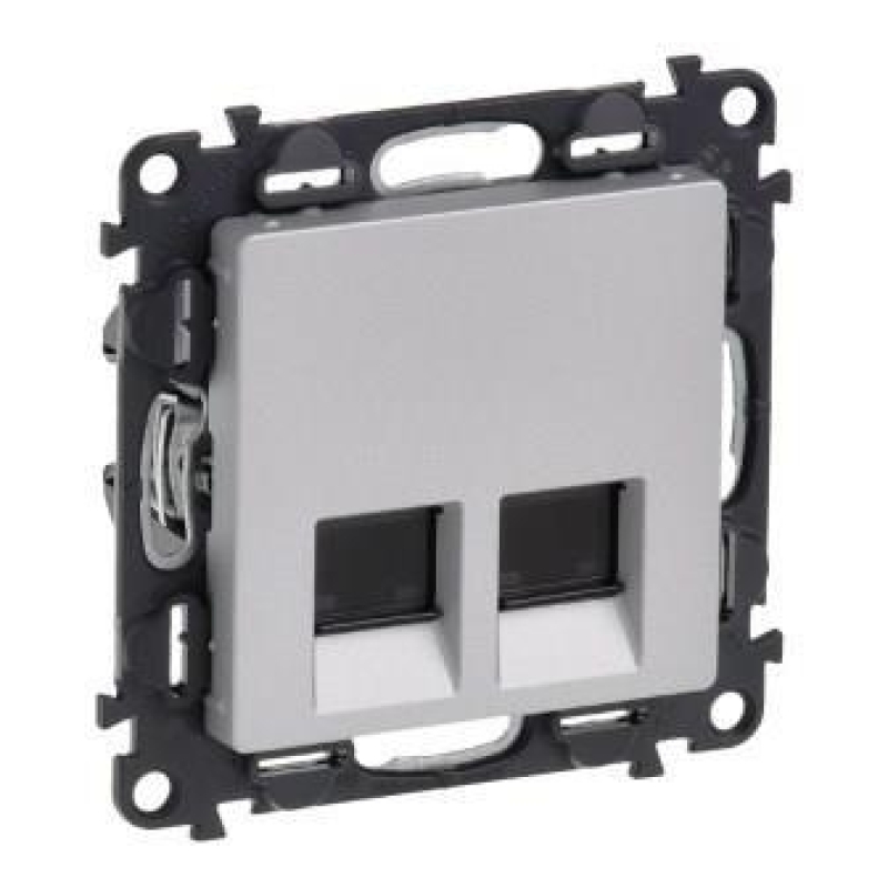 Розетка подвійна RJ45 кат. 6 UTP Legrand Valena LIFE, антрацит фото 1