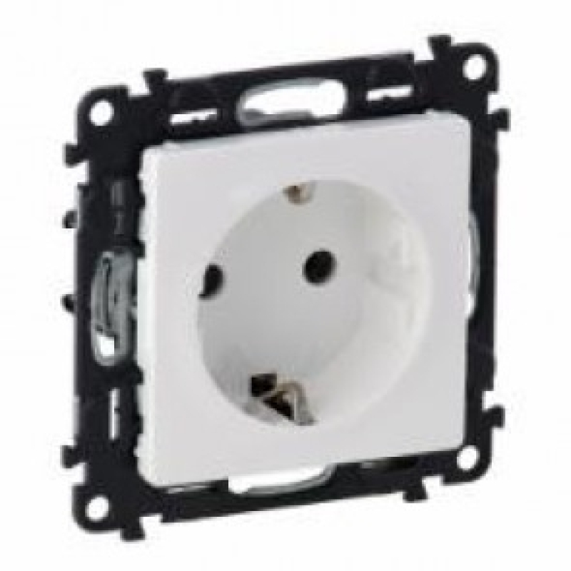 Розетка Schuko з шторками Legrand Valena ALLURE, 16А, 250V, гвинтові клеми, білий фото 1