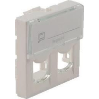 Лицевая панель Legrand Mosaic, для коннектора 2хRJ45 Keystone, белый