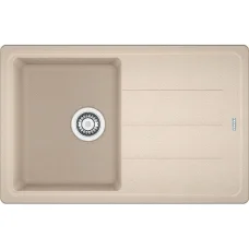 Мойка кухонная Franke Basis, фрагранит, прямоугольник, с крылом, 780х500х200мм, чаша – 1, накладная, BFG 611-78, бежевый