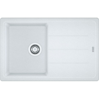 Мойка кухонная Franke Basis, фрагранит, прямоугольник, с крылом, 780х500х200мм, чаша – 1, накладная, BFG 611-78, белый
