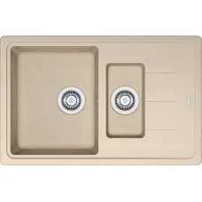 Мойка кухонная Franke Basis, фрагранит, прямоугольник, с крылом, 780х500х200мм, чаша - 2, накладная, BFG 651-78, бежевый