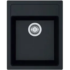 Мийка кухонна Franke Sirius, тектонайт, прямокутник, з крилом, 430х530х200мм, чаша - 1, накладна, SID 610-40, чорний матовий