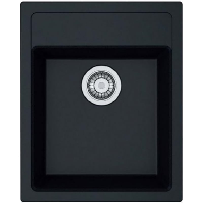 Мийка кухонна Franke Sirius, тектонайт, прямокутник, з крилом, 430х530х200мм, чаша - 1, накладна, SID 610-40, чорний матовий фото 1