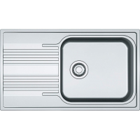 Мийка кухонна Franke Smart, нерж.сталь, прямокутник, з крилом, 860х500х190мм, чаша - 1, накладна, SRX 611-86 XL, нерж поліров.