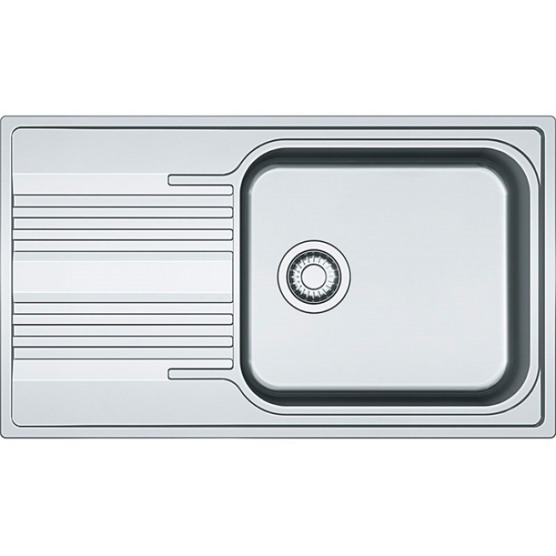 Мийка кухонна Franke Smart, нерж.сталь, прямокутник, з крилом, 860х500х190мм, чаша - 1, накладна, SRX 611-86 XL, нерж поліров. фото 1