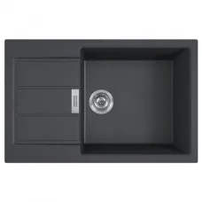 Мийка кухонна Franke Sirius, тектонайт, прямокутник, з крилом, 780х500х200мм, чаша - 1, накладна, S2D 611-78 XL , чорний