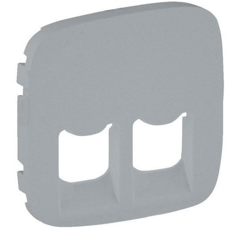 Лицевая панель двойной розетки RJ11/RJ45 Legrand Valena ALLURE, IN*MATIC, алюминий 755427 фото 1