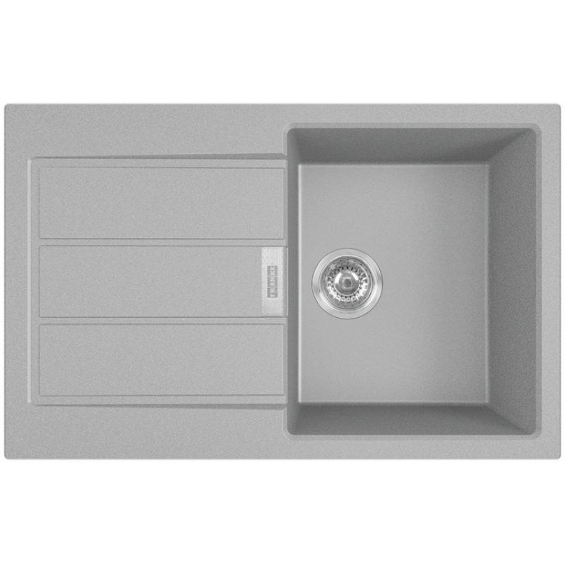 Мийка кухонна Franke Sirius, тектонайт, прямокутник, з крилом, 780х500х200мм, чаша - 1, накладна, 2 S2D 611-78 , сірий фото 1