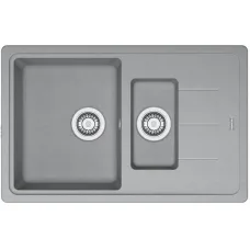Мийка кухонна Franke Basis, фраграніт, прямокутник, з крилом, 780х500х200мм, чаша - 2, накладна, BFG 651-78, сірий камінь