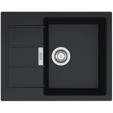 Мийка кухонна Franke Sirius, тектонайт, прямокутник, з крилом, 620х500х200мм, чаша - 1, накладна, SD2 611-62, чорний