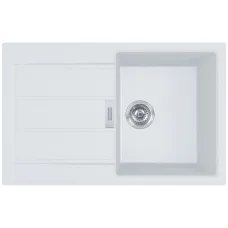 Мойка кухонная Franke Sirius, тектонайт, прямоугольник, с крылом, 780х500х200мм, чаша - 1, накладная, 2 S2D 611-78, белый