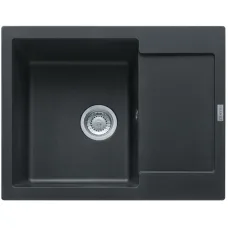 Мийка кухонна Franke Maris, фраграніт, прямокутник, з крилом, 620х500х200мм, чаша - 1, накладна, MRG 611-62, онікс