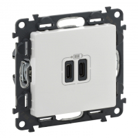 Розетка USB-С+USB-С Legrand Valena LIFE, 3А, 5V, білий