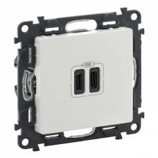 Розетка USB-С+USB-С Legrand Valena LIFE, 3А, 5V, білий
