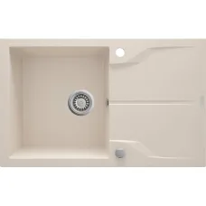 Мойка кухонная Deante Andante, гранит, прямоугольник, с крылом, 780х490х194мм, чаша – 1, накладная, бежевый