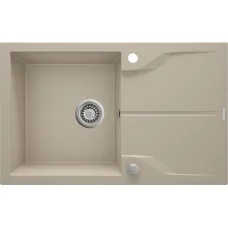 Мойка кухонная Deante Andante, гранит, прямоугольник, с крылом, 780х490х194мм, чаша – 1, накладная, песок