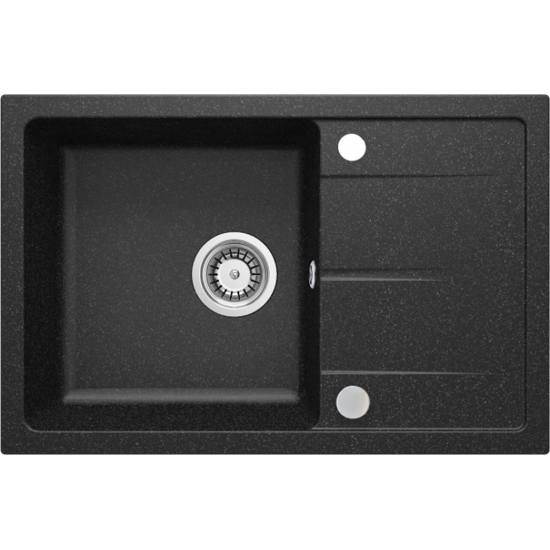 Мойка кухонная Deante Leda, гранит, прямоугольник, с крылом, 670х440х164мм, чаша – 1, накладная, графит фото 1