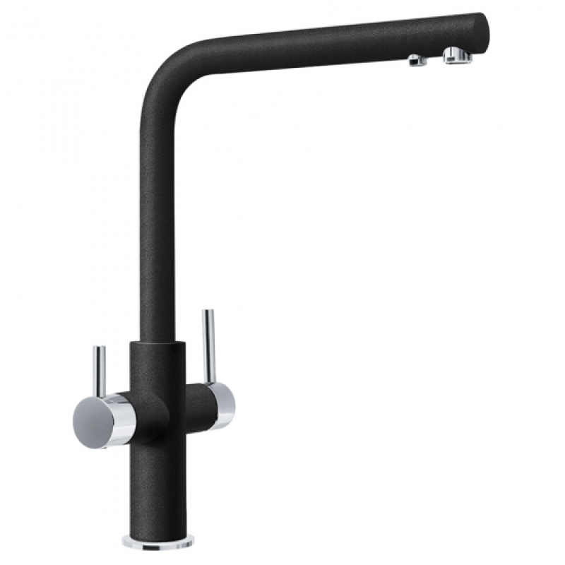 Смеситель для кухни Franke Neptune Clear Water, длина излива - 220мм, поворотный, 1+1фильтр, хром-оникс фото 1