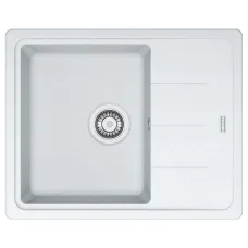 Мойка кухонная Franke Basis, фрагранит, прямоугольник, с крылом, 620х500х200мм, чаша – 1, накладная, BFG 611-62, белый