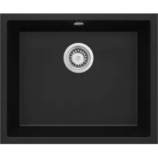 Мойка кухонная Deante Corda, гранит, квадрат, без крыла, 550х460х204мм, чаша – 1, врезная, черный