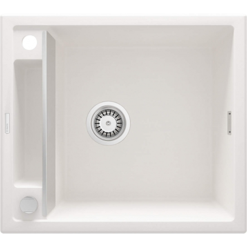 Мойка кухонная Deante Magnetic, гранит, квадрат, без крыла, 560х500х219мм, чаша – 1, накладная, алебастр фото 1