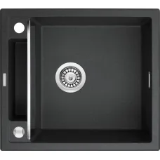 Мийка кухонна Deante Magnetic, граніт, квадрат, без крила, 560х500х219мм, чаша - 1, накладна, металічний графіт