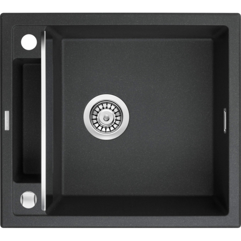 Мойка кухонная Deante Magnetic, гранит, квадрат, без крыла, 560х500х219мм, чаша – 1, накладная, металлический графит фото 1