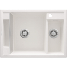Мойка кухонная Deante Magnetic, гранит, прямоугольник, без крыла, 690х500х219мм, чаша – 1.5, накладная, алебастр