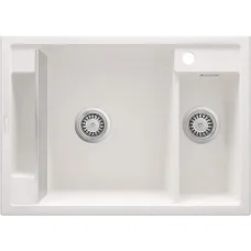 Мийка кухонна Deante Magnetic, граніт, прямокутник, без крила, 690х500х219мм, чаша - 1.5, накладна, алебастр