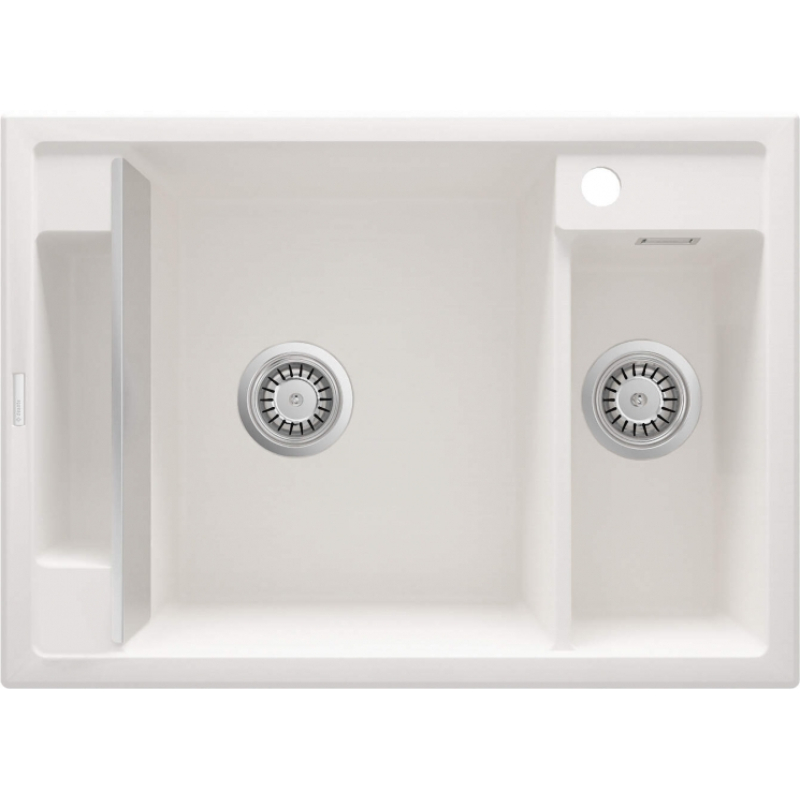 Мойка кухонная Deante Magnetic, гранит, прямоугольник, без крыла, 690х500х219мм, чаша – 1.5, накладная, алебастр фото 1