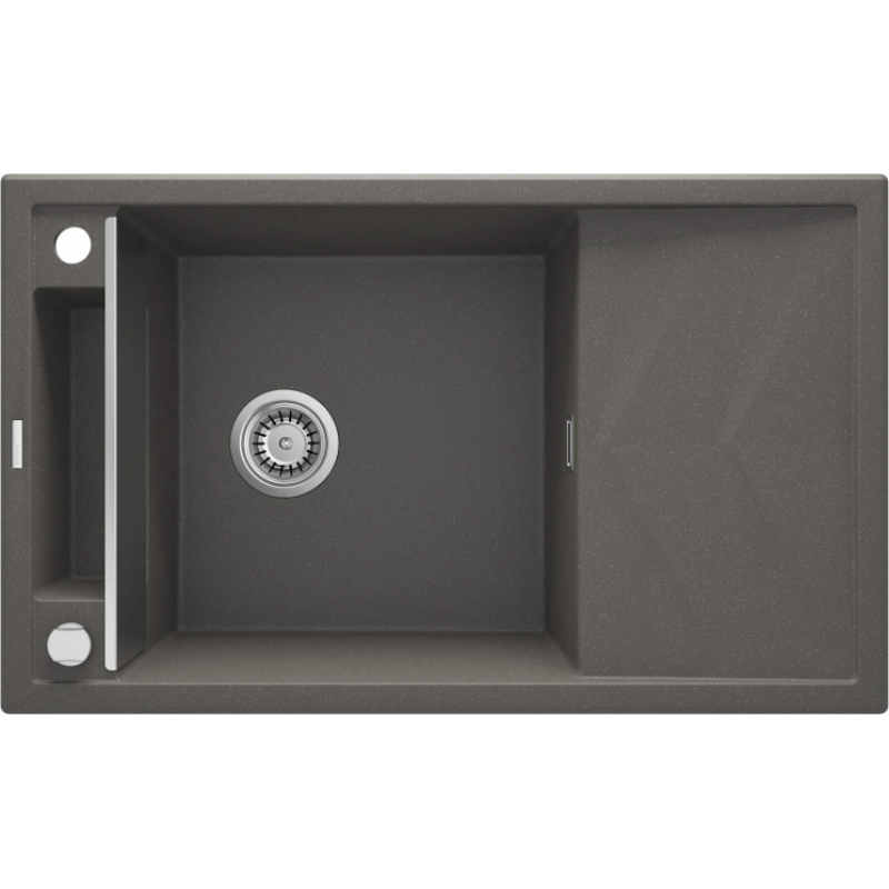 Мойка кухонная Deante Magnetic, гранит, прямоугольная, с крылом, 820х500х219мм, чаша - 1, накладная, антрацит фото 1
